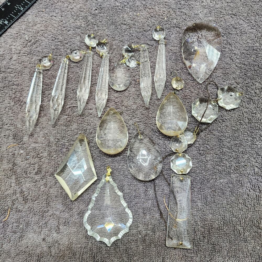 Vintage various chandelier crystals one has a chip, see pictures L